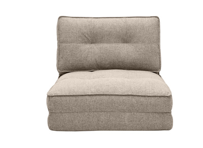 Poltrona letto singola in tessuto color talpa SALLY