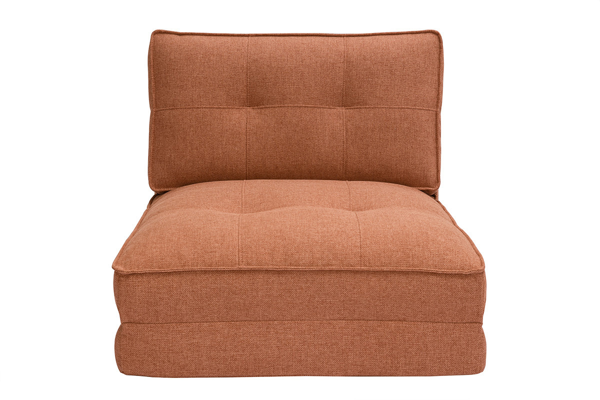 Poltrona letto singola in tessuto color terracotta SALLY