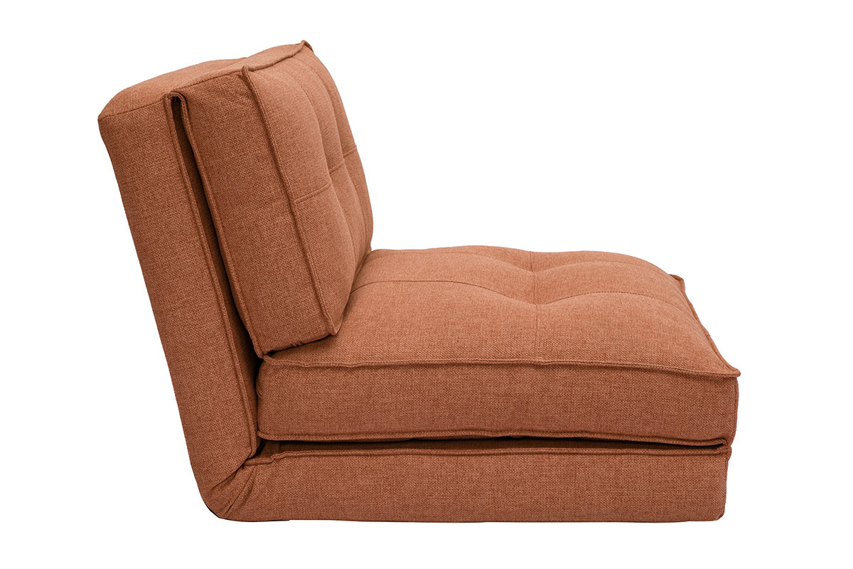 Poltrona letto singola in tessuto color terracotta SALLY