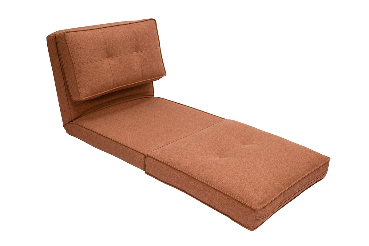 Poltrona letto singola in tessuto color terracotta SALLY