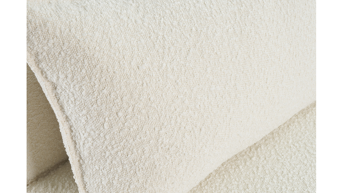Poltrona letto singola in tessuto effetto lana boucl bianco VICTOR