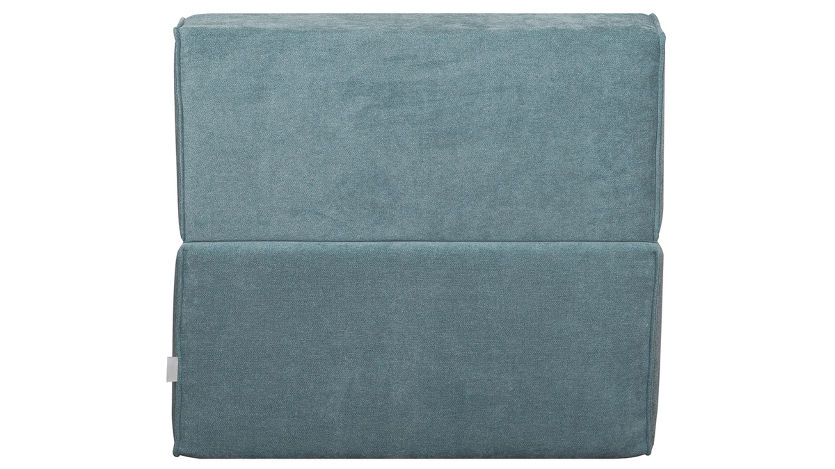 Poltrona letto singola in tessuto effetto velluto blu VICTOR