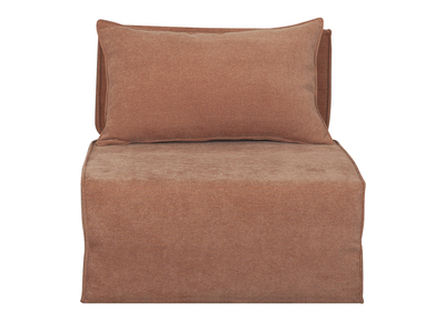 Poltrona letto singola in tessuto effetto velluto color terracotta VICTOR