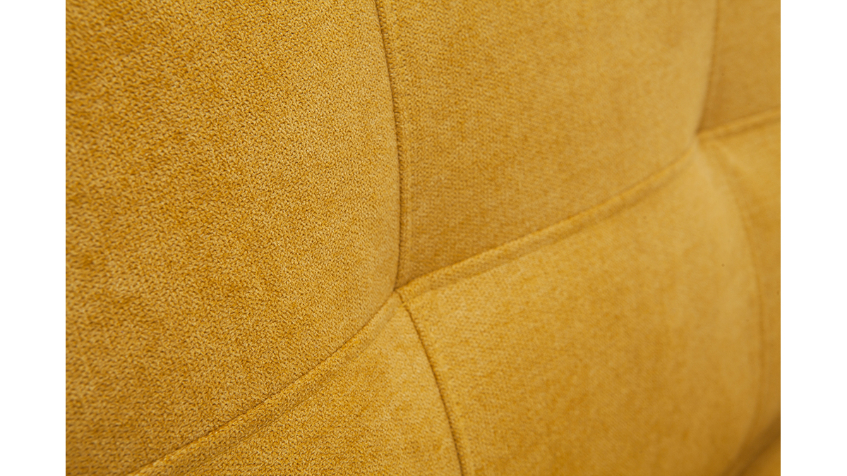 Poltrona letto singola in tessuto effetto velluto giallo senape SALLY