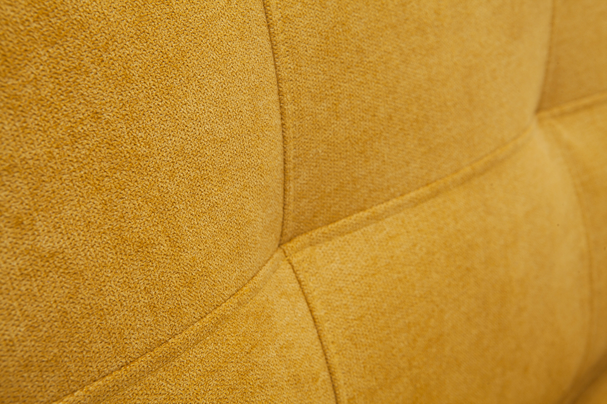 Poltrona letto singola in tessuto effetto velluto giallo senape SALLY