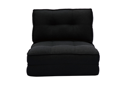 Poltrona letto singola in tessuto nero SALLY