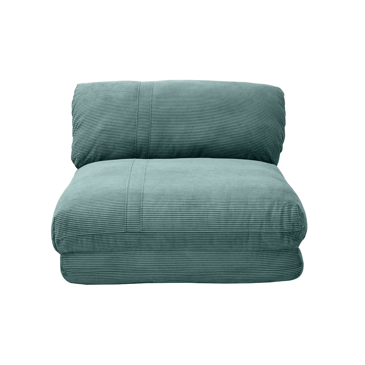 Poltrona letto singola in tessuto velluto a coste acquamarina SPENCER