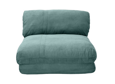 Poltrona letto singola in tessuto velluto a coste acquamarina SPENCER