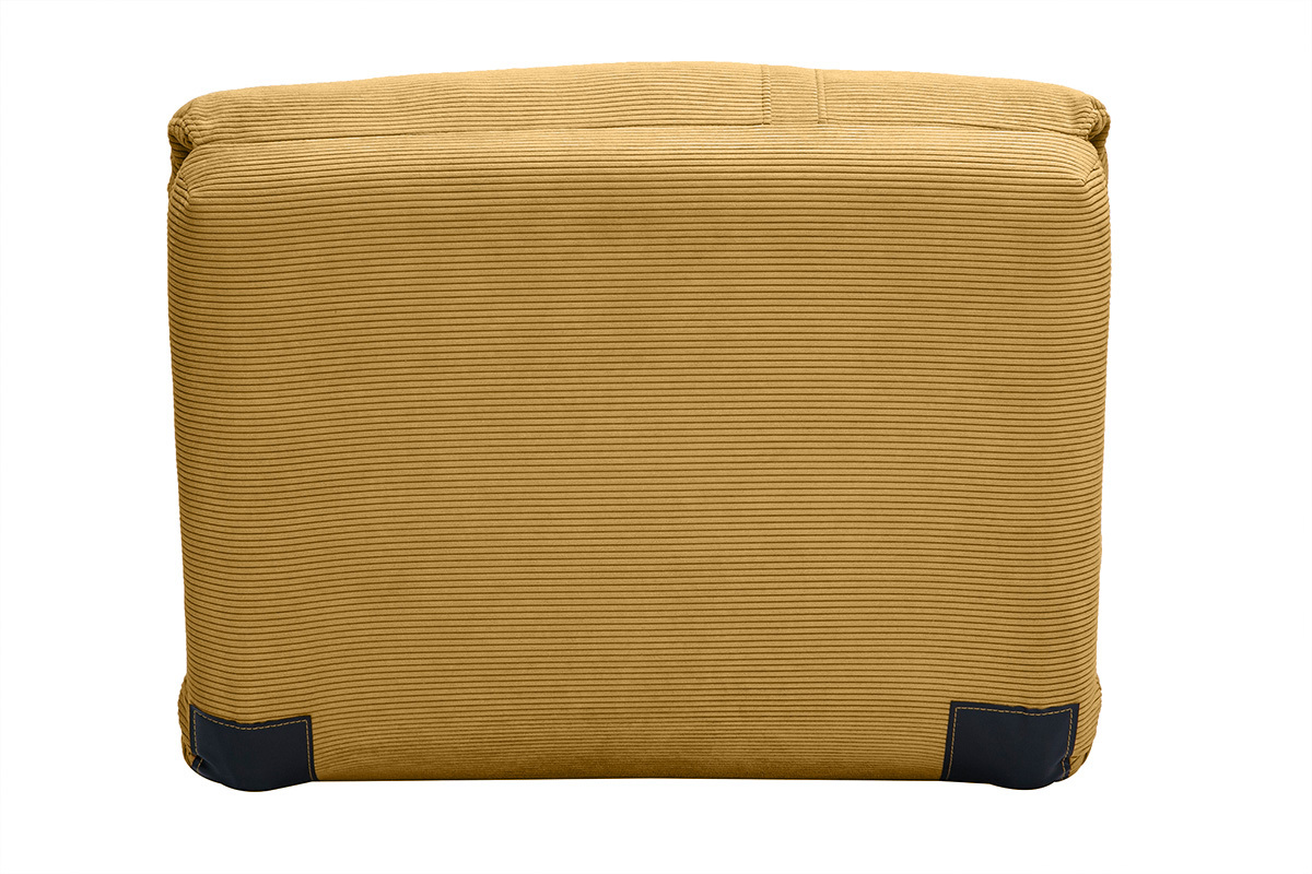 Poltrona letto singola in tessuto velluto a coste giallo curry SPENCER