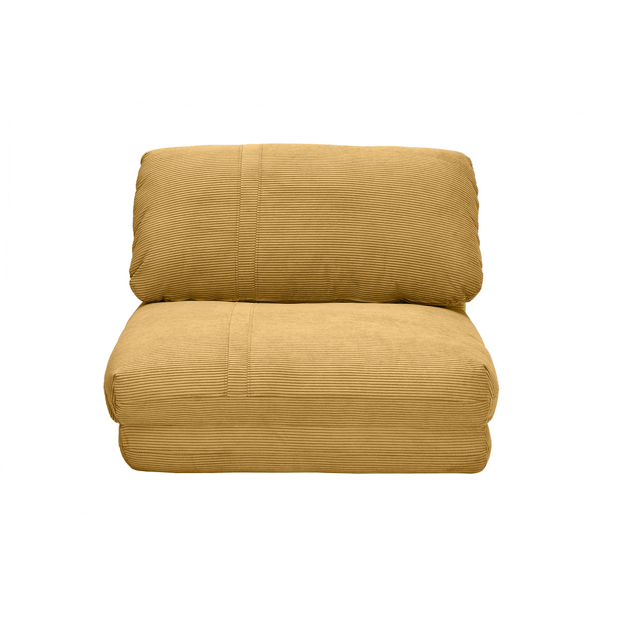 Poltrona letto singola in tessuto velluto a coste giallo curry SPENCER