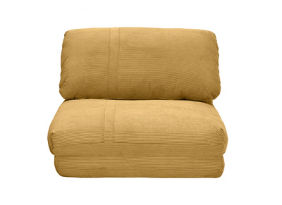 Poltrona letto singola in tessuto velluto a coste giallo curry SPENCER
