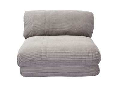 Poltrona letto singola in tessuto velluto a coste grigio chiaro SPENCER