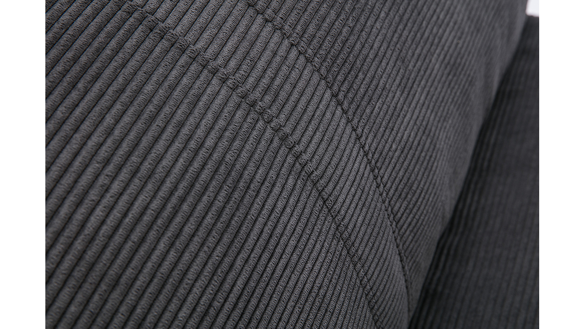 Poltrona letto singola in tessuto velluto a coste grigio scuro SPENCER