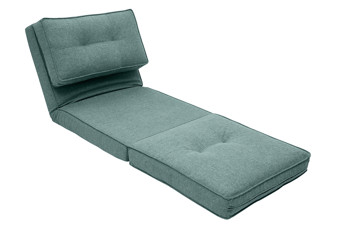 Poltrona letto singola in tessuto verde acquamarina SALLY