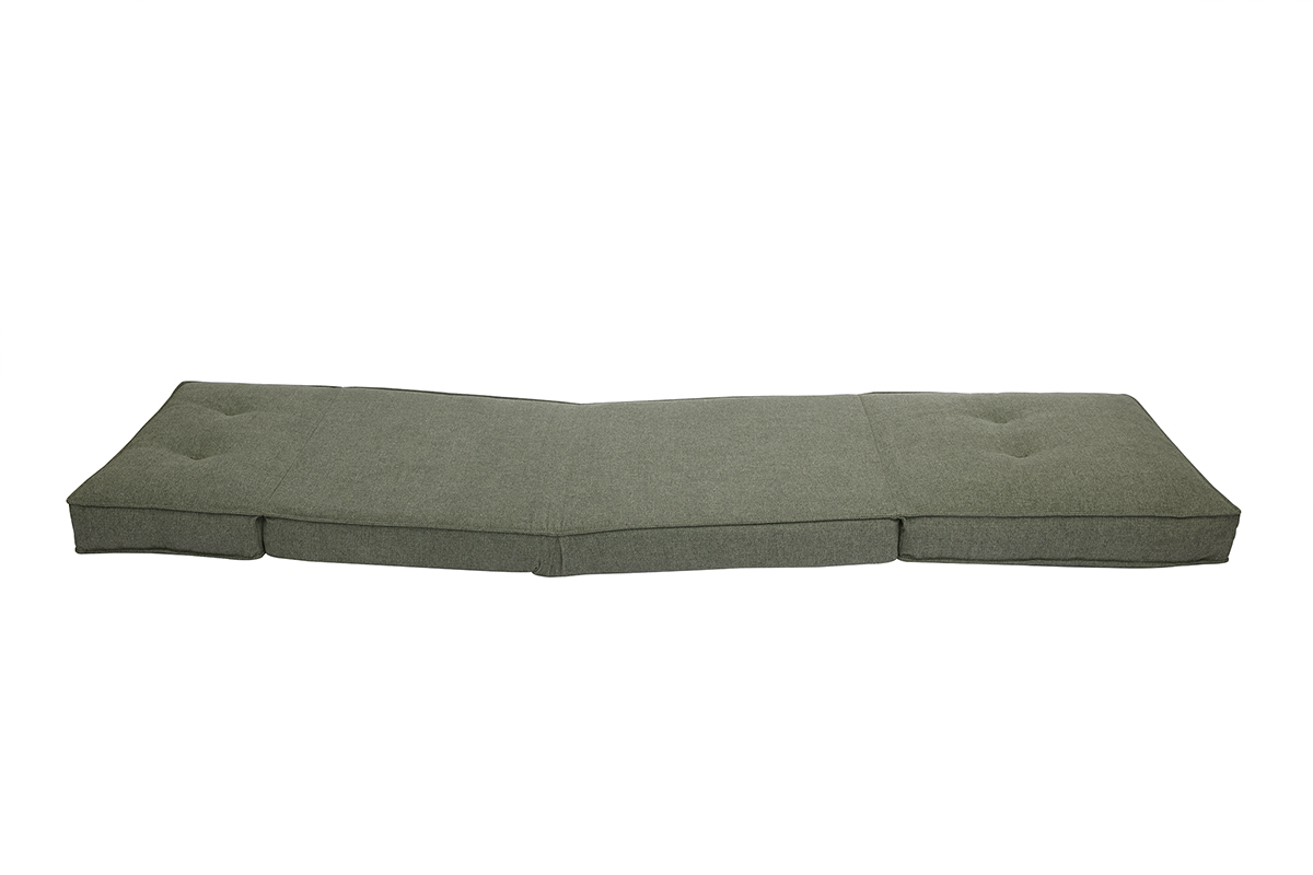 Poltrona letto singola in tessuto verde cachi SALLY