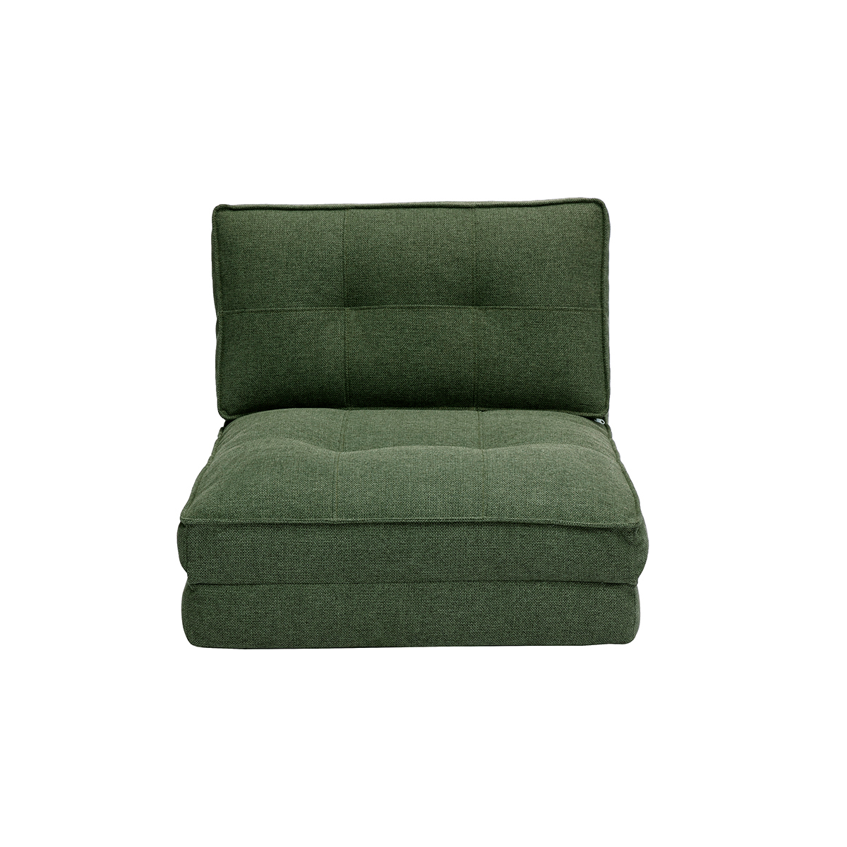 Poltrona letto singola in tessuto verde cachi SALLY