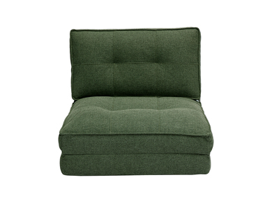 Poltrona letto singola in tessuto verde cachi SALLY