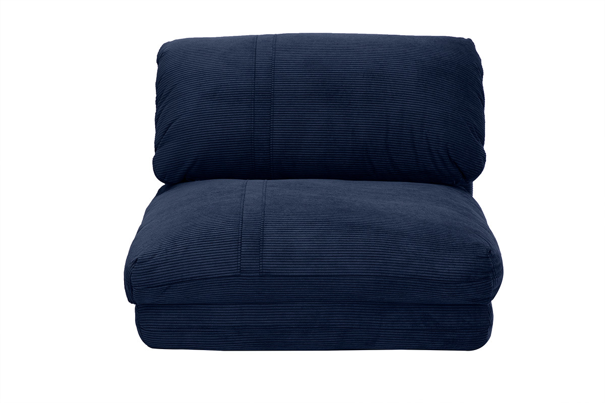Poltrona letto singola in velluto a coste blu scuro SPENCER