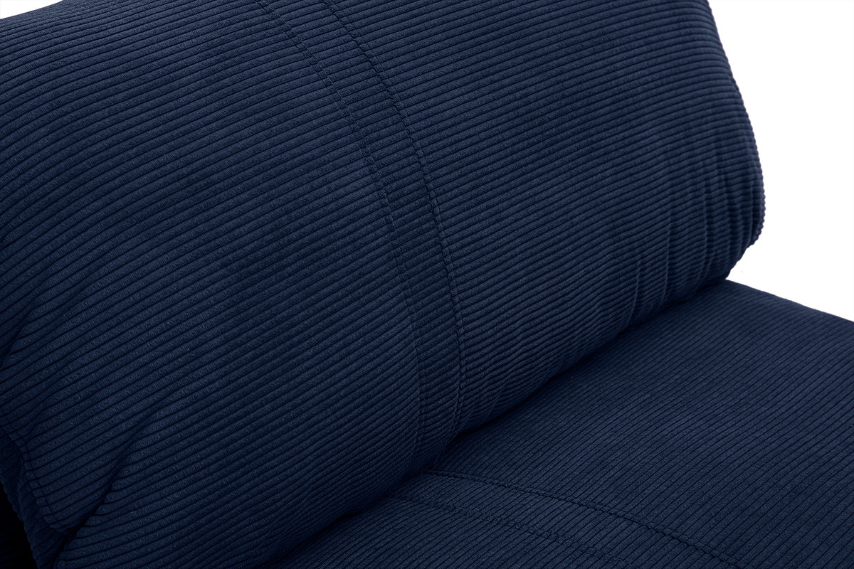 Poltrona letto singola in velluto a coste blu scuro SPENCER