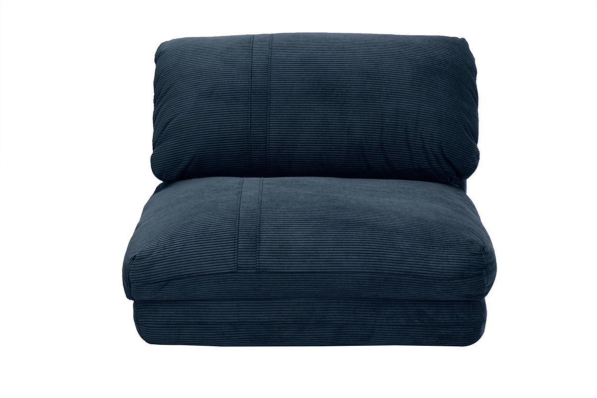 Poltrona letto singola in velluto a coste blu scuro SPENCER