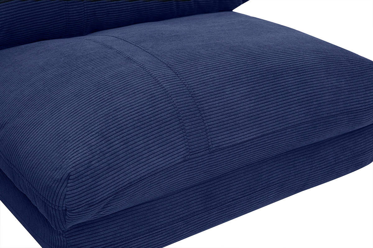 Poltrona letto singola in velluto a coste blu scuro SPENCER