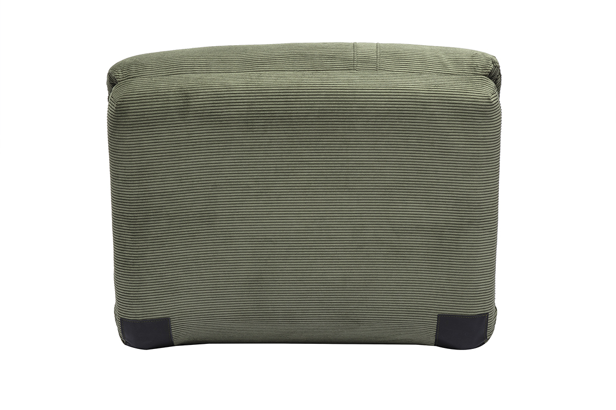 Poltrona letto singola in velluto a coste verde kaki SPENCER