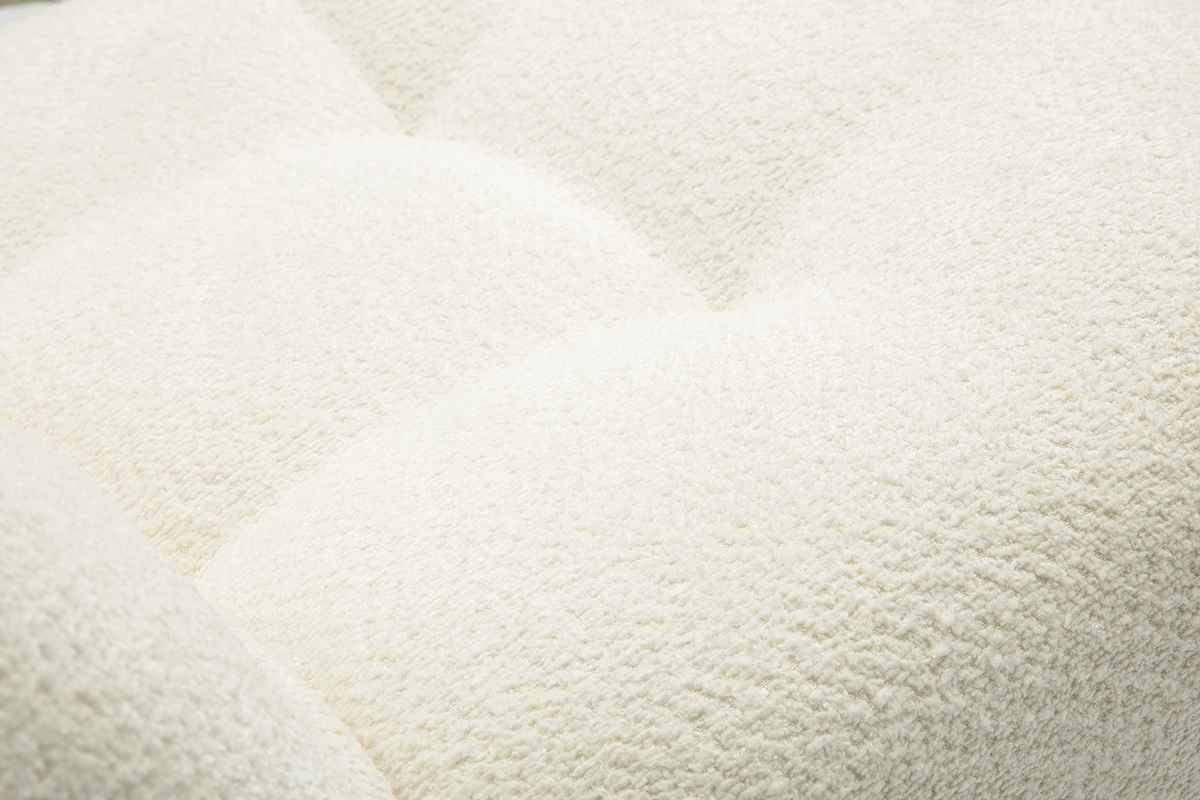 Poltrona lounge in tessuto boucl bianco sporco BUMPY