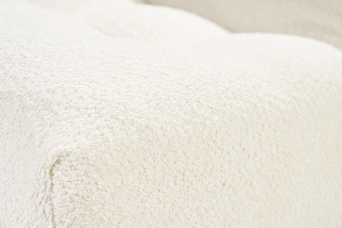 Poltrona lounge in tessuto boucl bianco sporco BUMPY