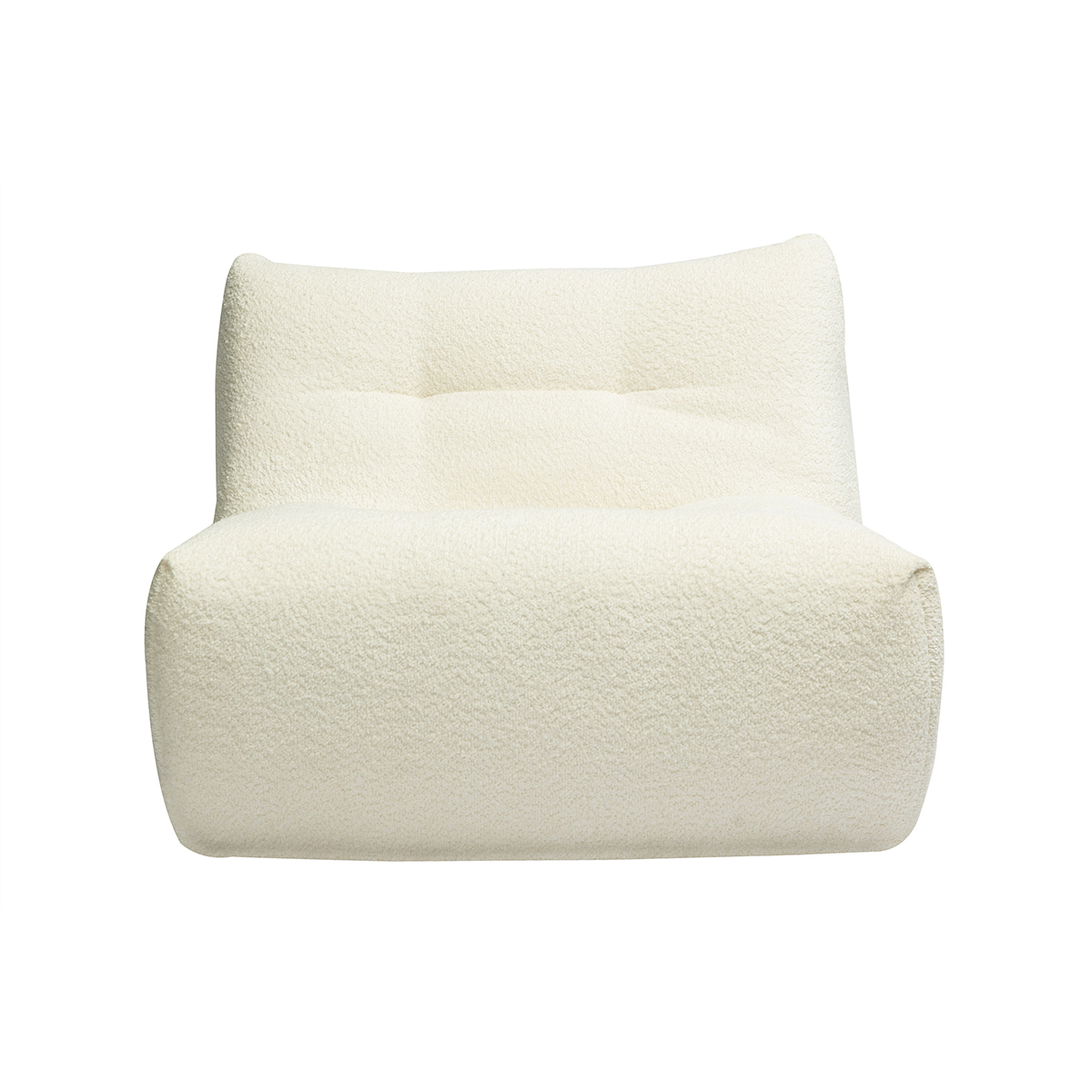 Poltrona lounge in tessuto bouclé bianco sporco BUMPY