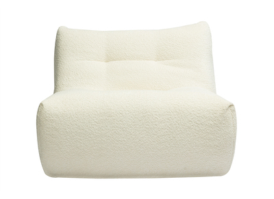 Poltrona lounge in tessuto bouclé bianco sporco BUMPY