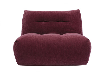 Poltrona lounge in tessuto effetto velluto prugna BUMPY
