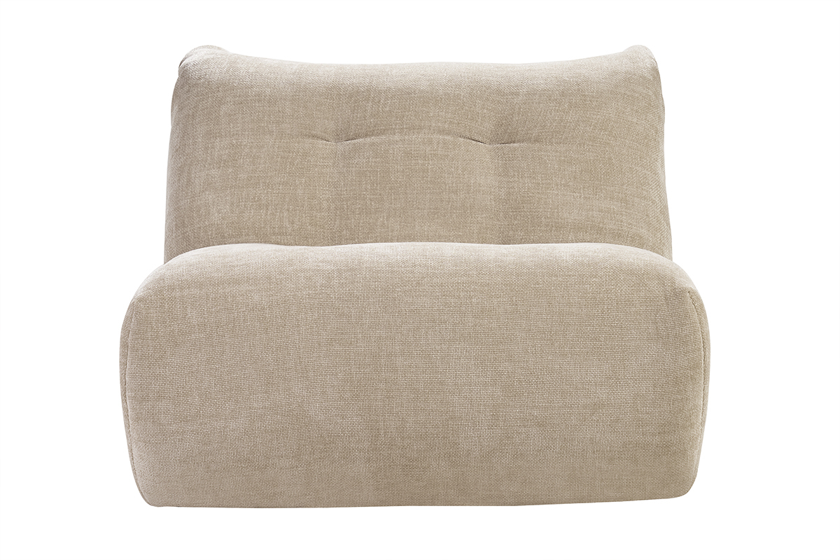 Poltrona lounge in tessuto effetto velluto testurizzato taupe BUMPY