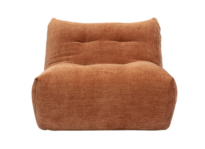 Poltrona lounge in tessuto effetto velluto testurizzato terra bruciata BUMPY