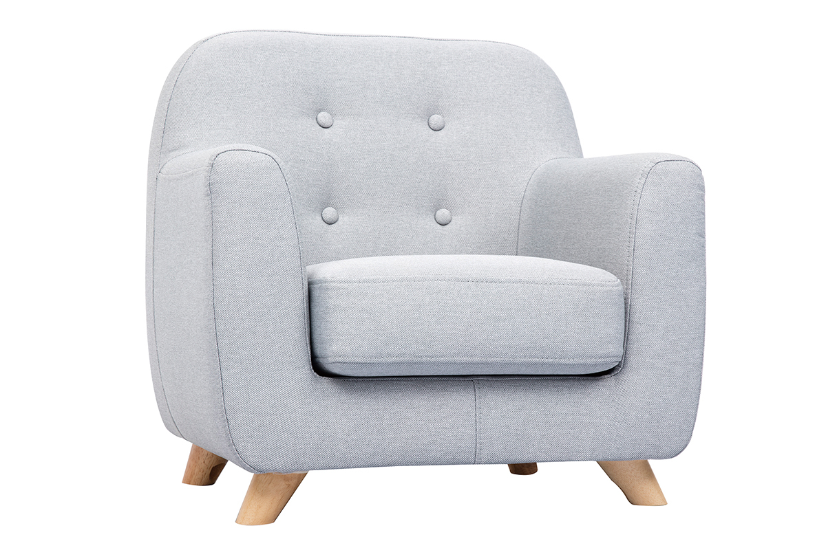 Poltrona per bambino scandinavo grigio chiaro NORKID