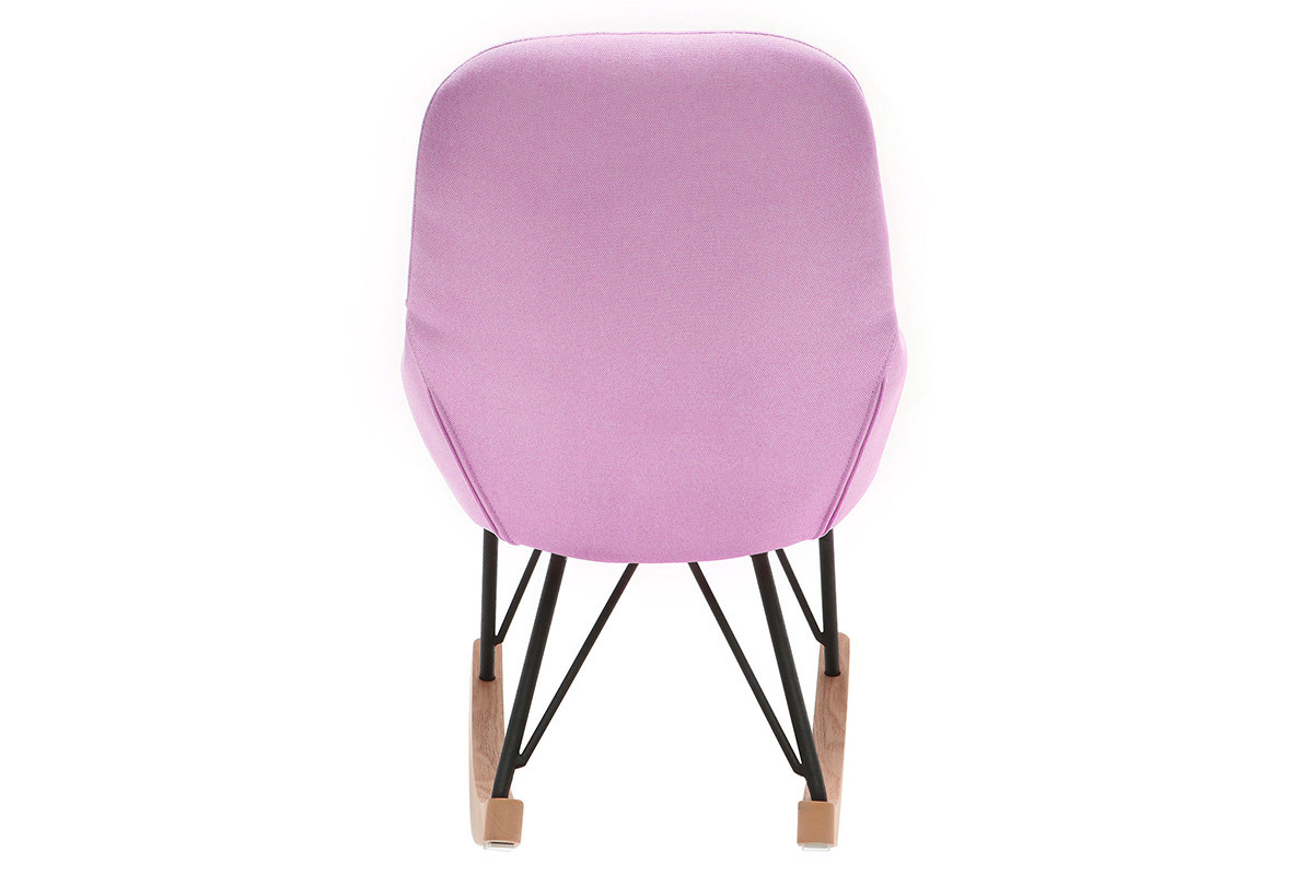 Poltrona relax - Baby sedia a dondolo tessuto rosa gambe in metallo e frassino JHENE