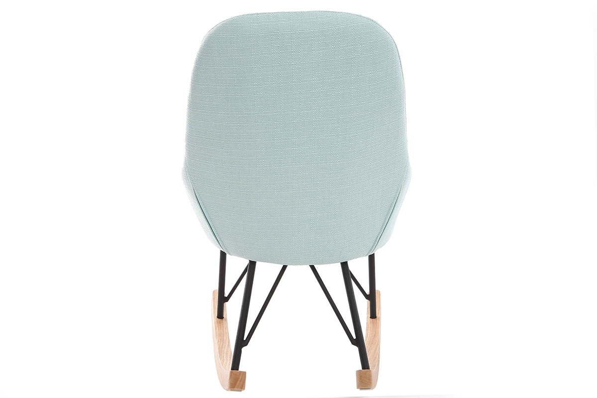 Poltrona relax - Baby sedia a dondolo tessuto verde acqua gambe in metallo e frassino JHENE