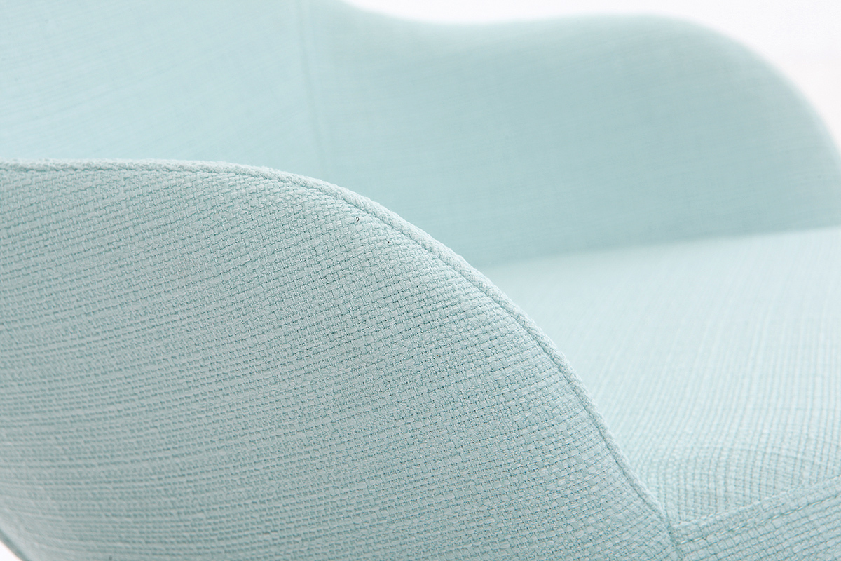 Poltrona relax - Baby sedia a dondolo tessuto verde acqua gambe in metallo e frassino JHENE