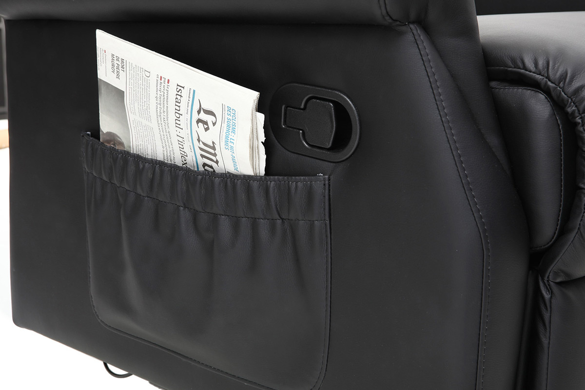 Poltrona relax design manuale nero COTY