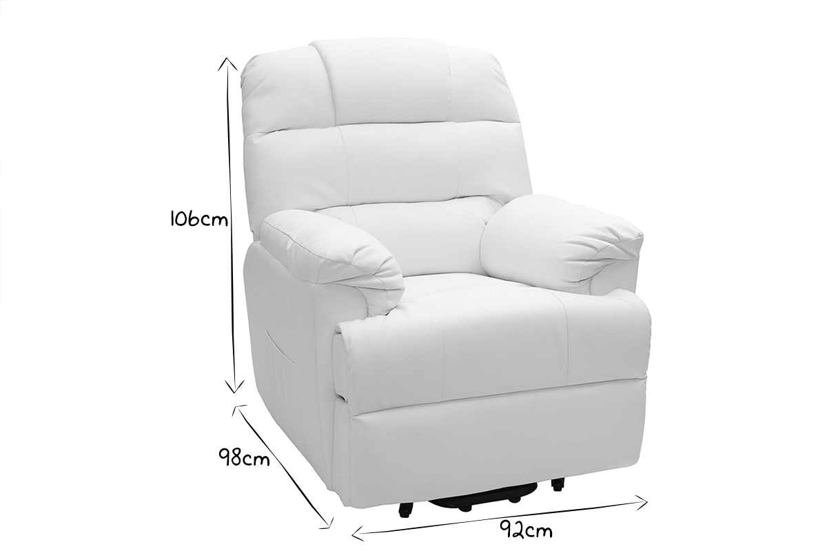Poltrona relax elettrica alzapersona in bianco PHOEBE