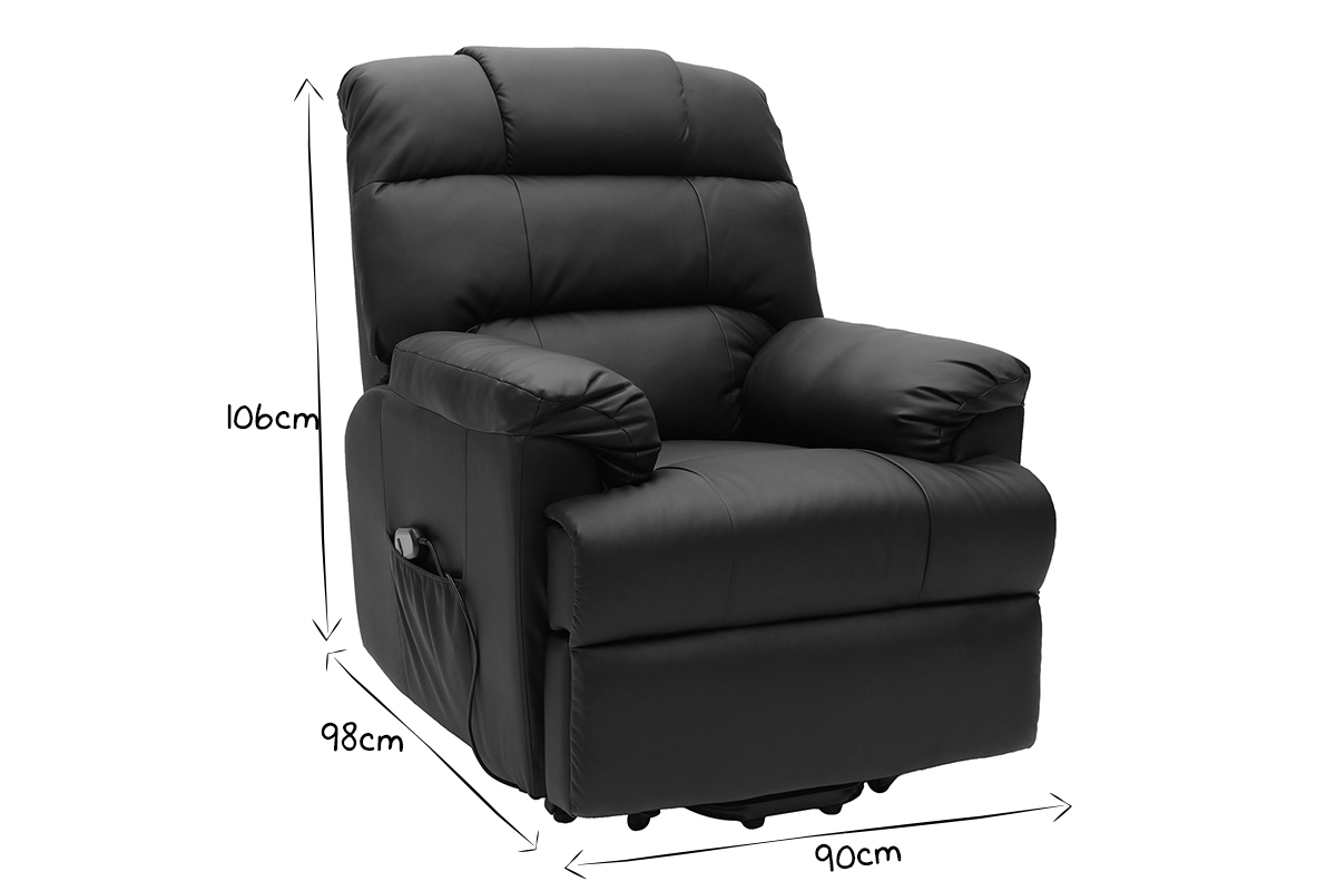 Poltrona relax elettrica alzapersona in nero PHOEBE