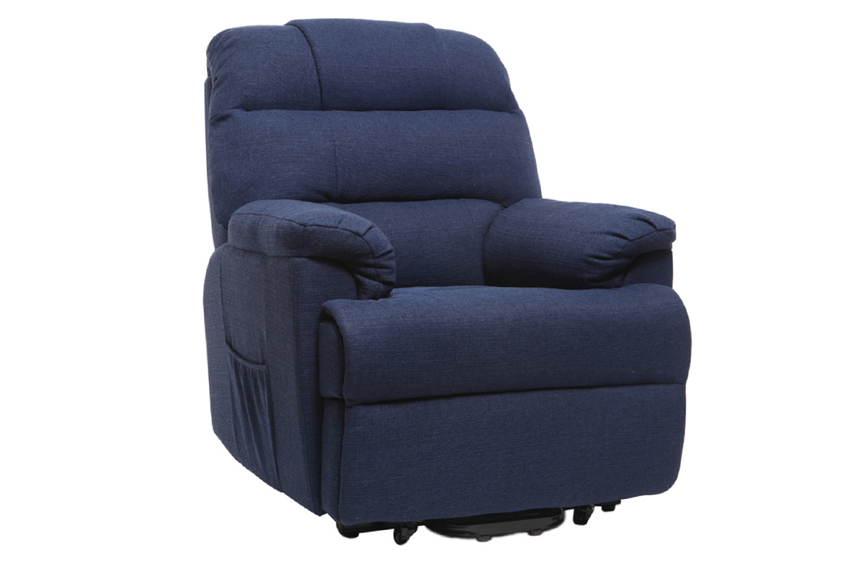 Poltrona relax elettrica alzapersona in tessuto blu scuro PHOEBE
