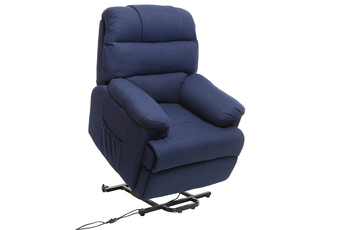 Poltrona relax elettrica alzapersona in tessuto blu scuro PHOEBE