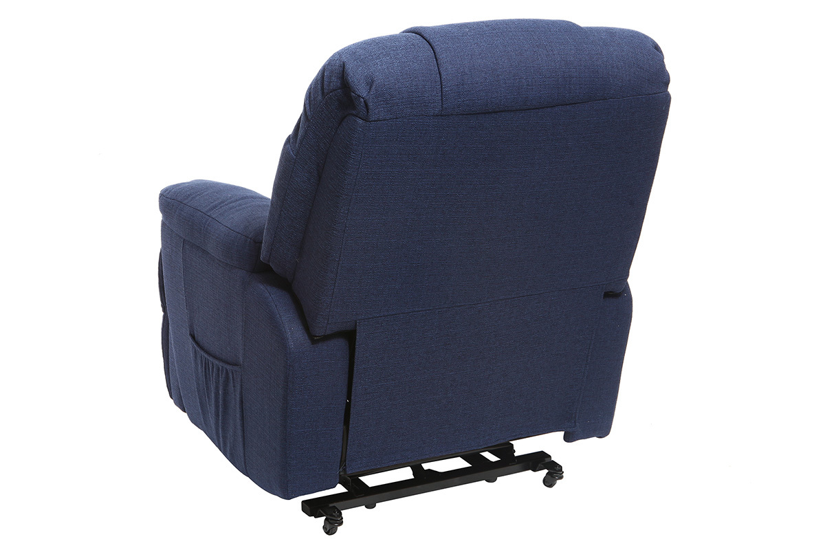 Poltrona relax elettrica alzapersona in tessuto blu scuro PHOEBE