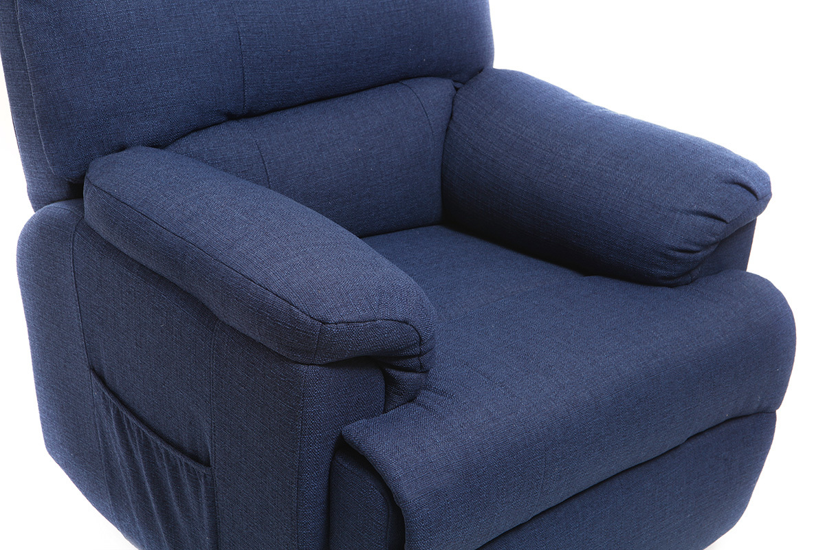 Poltrona relax elettrica alzapersona in tessuto blu scuro PHOEBE