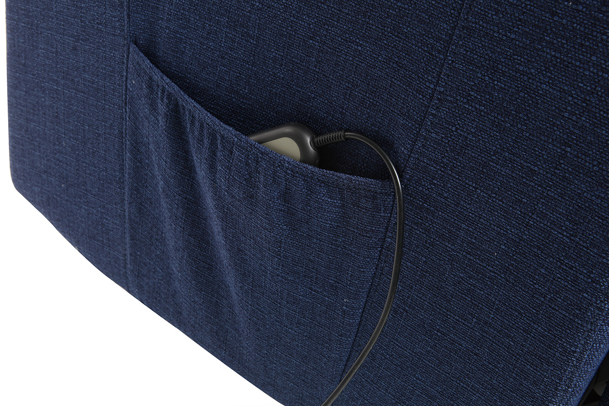 Poltrona relax elettrica alzapersona in tessuto blu scuro PHOEBE
