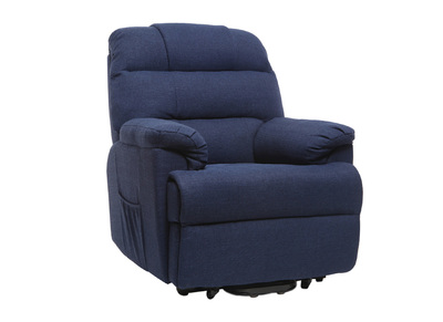 Poltrona relax elettrica alzapersona in tessuto blu scuro PHOEBE - Poltrona relax elettrica alzapersona in tessuto blu scuro PHOEBE
