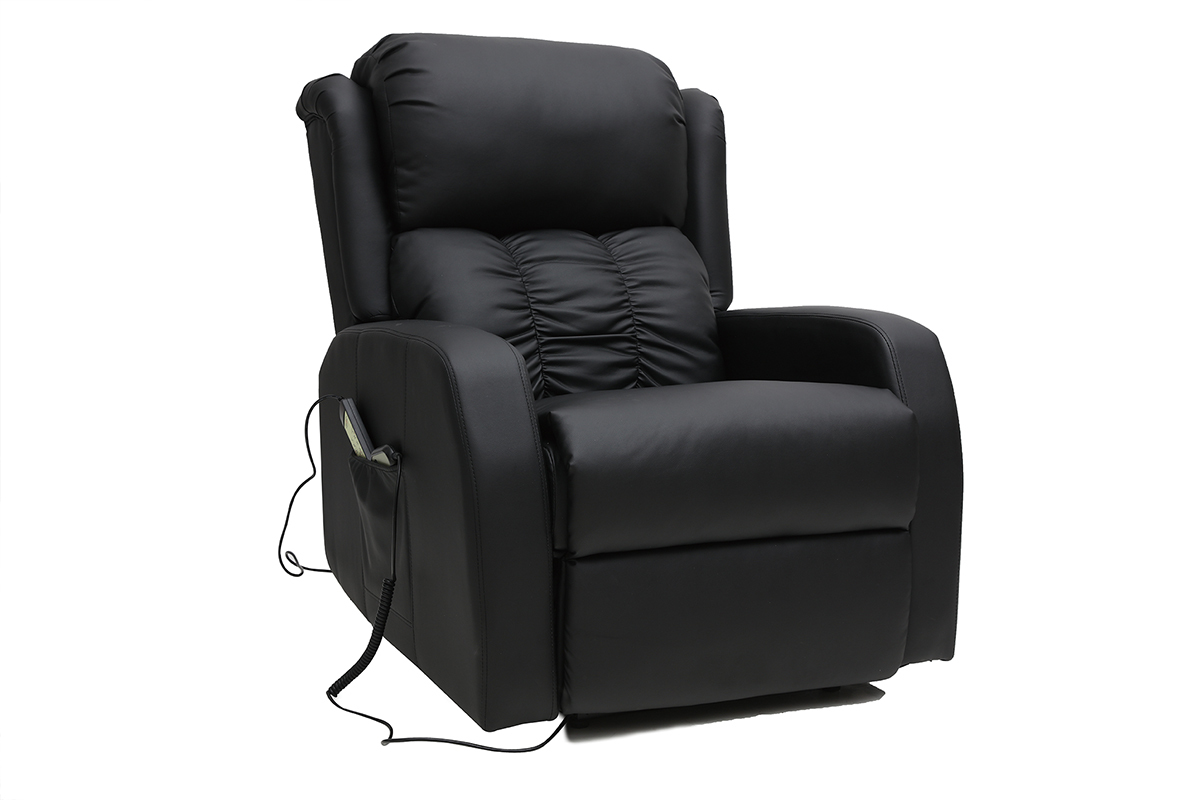 Poltrona relax elettrica massaggiante nera GALLER