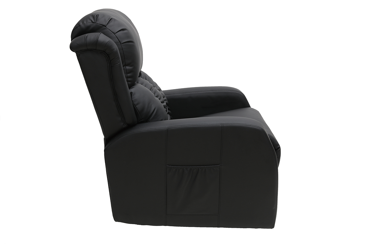 Poltrona relax elettrica massaggiante nera GALLER