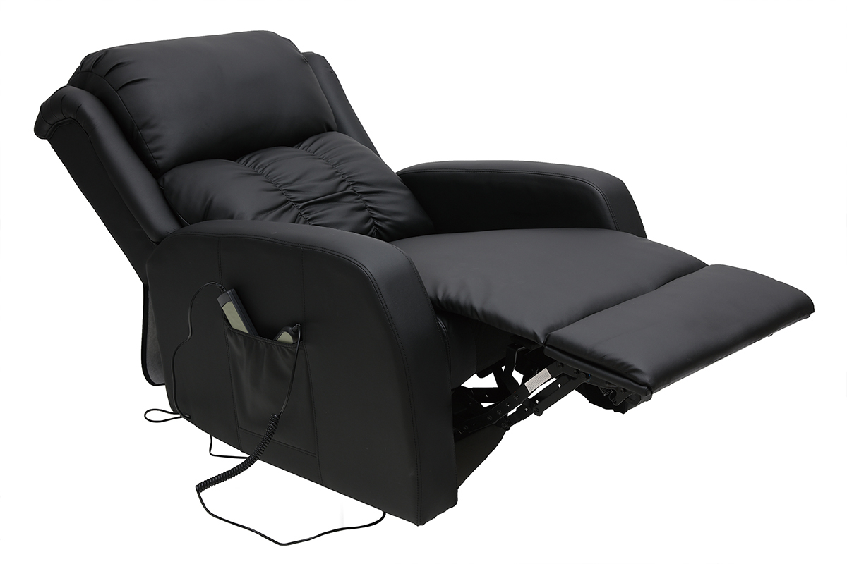 Poltrona relax elettrica massaggiante nera GALLER