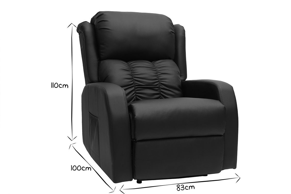Poltrona relax elettrica massaggiante nera GALLER